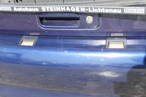 VW Polo 6N Stoßstange hinten nur Oberteil  2-geteilte Heckstoßstange blau LB5N  (167855)