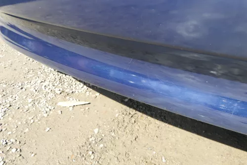 VW Polo 6N Stoßstange hinten nur Oberteil  2-geteilte Heckstoßstange blau LB5N  (167855)