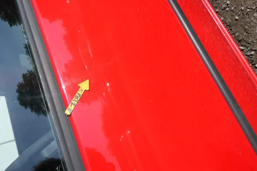 VW Lupo Seat Arosa Tür vorne links Fahrertür rot LP3G (mechanischer FH) (168877)