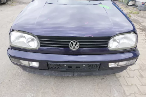 VW Golf 3 auch Cabrio Stoßstange vorne Stoßfänger vorn blau LC5L lackiert (169368)