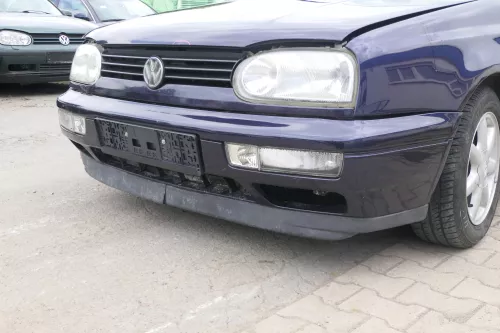 VW Golf 3 auch Cabrio Stoßstange vorne Stoßfänger vorn blau LC5L lackiert (169368)