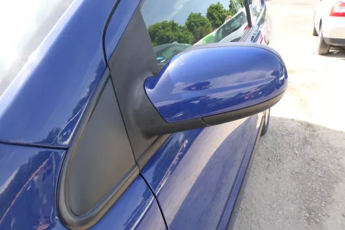 VW Fox 5Z manueller Spiegel Außenspiegel + Glas links blau LL5M (169910)