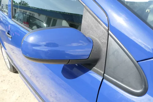 VW Fox 5Z manueller Spiegel Außenspiegel + Glas rechts blau LL5M mechanisch  (169911)