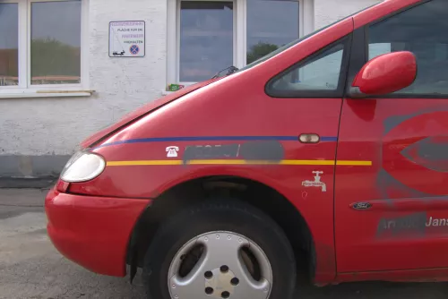 VW Sharan 7M Kotflügel links vorne rot bis ca. Ende 1999 passend - Mängel (170298)