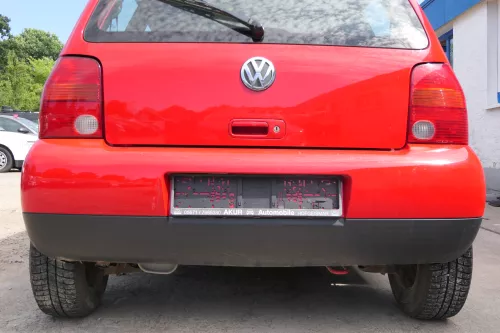 VW Lupo Stoßstange hinten Heckstoßstange Stoßfänger rot LP3G (170471)