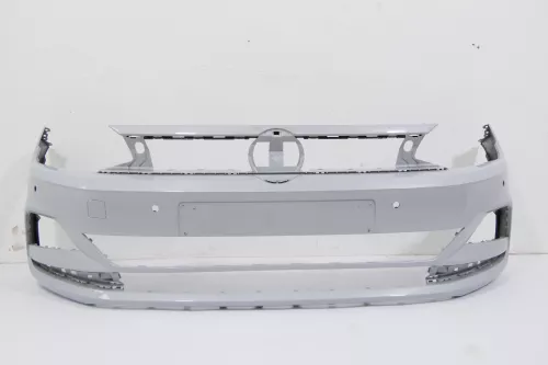 VW Polo AW 2G Stoßstange vorne Frontstoßstange Stoßfänger silber 