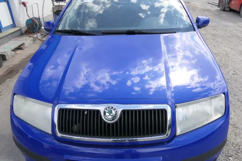Skoda Fabia 6Y Motorhaube Klappe vorne blau LF5K mit Grill vorn (170739)