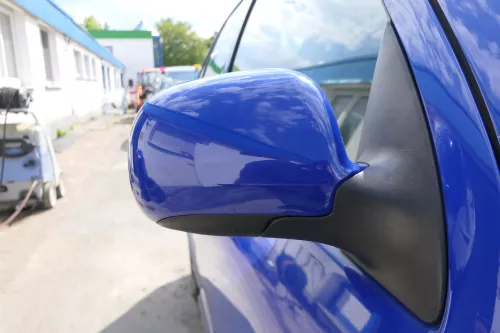 Skoda Fabia 6Y elektrisch Spiegel Außenspiegel rechts mit Glas blau LF5K