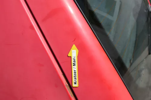 VW Polo 6N Heckklappe Klappe hinten Kofferraumklappe mit Scheibe rot LP3G (171172)