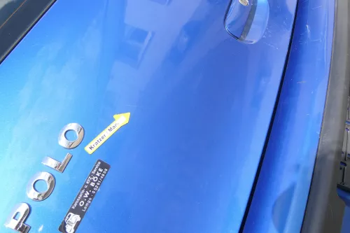 VW Polo 9N3 9N Heckklappe Kofferraumklappe Klappe blau LA5M - Scheibe (171203)
