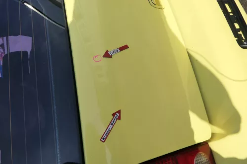 VW Lupo 6X Heckklappe Klappe Kofferraumklappe Scheibe gelb LD1B Spoiler Tuning (171244)