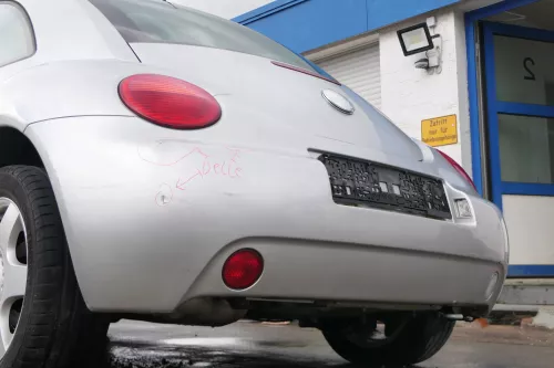 VW New Beetle 9C Stoßstange hinten Stoßfänger grau silber LG9R Heckstoßfänger (171732)