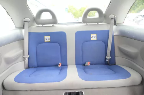 VW New Beetle 9C Sitz Sitze hinten Rückbank Rücksitzbank Lehne blau grau (171737)