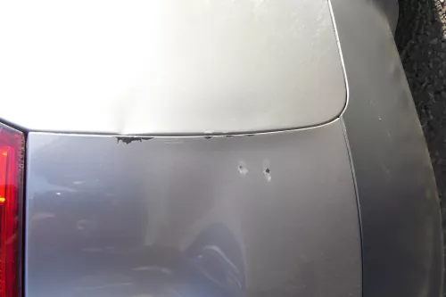 Audi A4 8E B6 Limousine Stoßstange hinten mit Spoiler grau LY7Q PDC (172050)