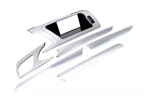 A4 8K B8 Verkleidung um Tacho Klappe Abdeckung Dekor flex-metallic silber alu (172819)