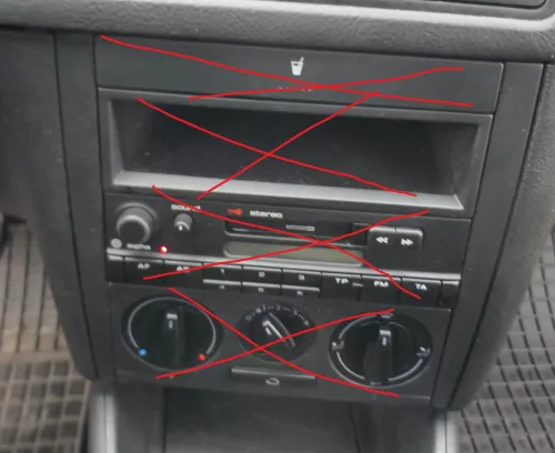 VW Golf 4 1J Kombi Bora Mittelkonsole Verkleidung um Radio schwarz 1J1858069F
