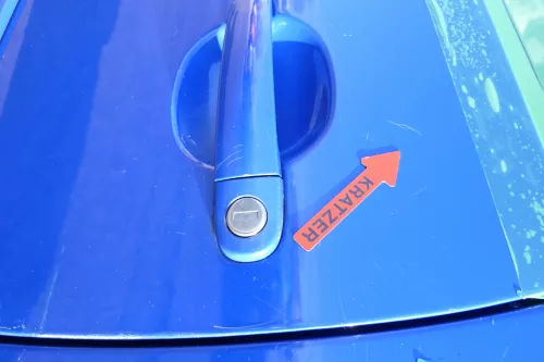 VW Lupo Seat Arosa Tür vorne links Fahrertür blau LW5Z (mechanischer FH) (173907)