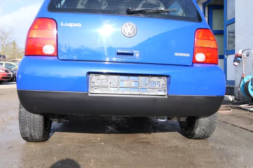 VW Lupo Stoßstange hinten Heckstoßstange Stoßfänger blau LW5Z (173908)