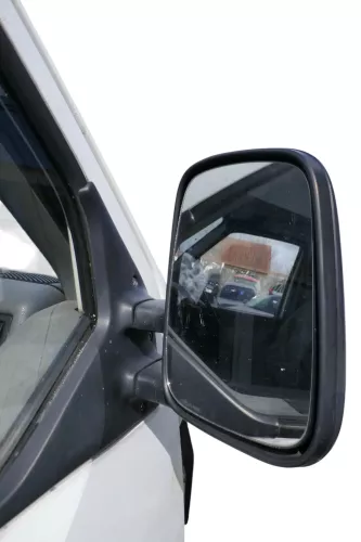 VW T4 mechanisch Spiegel Außenspiegel rechts Glas schwarz 701857508 origi matt