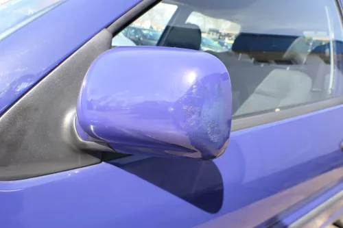 VW Polo 6N mechanisch manuell Spiegel Außenspiegel links blau lila LD5D