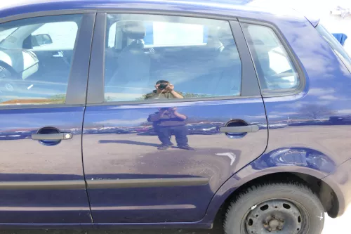 VW Polo 9N 9N3 Tür hinten links 4/5-Türer blau LB5N - ohne Anbauteile