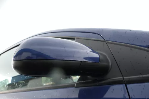 VW Fox 5Z manueller Spiegel Außenspiegel + Glas rechts blau LL5M mechanisch  (176381)