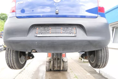 VW Fox 5Z Stoßstange hinten Stoßfänger schwarz matt u (176384)