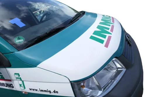 VW T5 Multivan Motorhaube Haube Klappe vorne grün weiß (176438)
