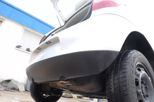 VW Fox 5Z Stoßstange hinten Stoßfänger silber LA7W Heckstoßstange (177670)
