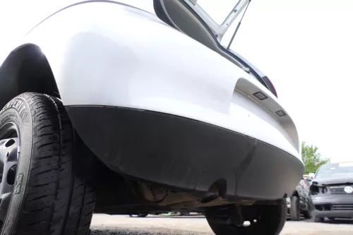VW Fox 5Z Stoßstange hinten Stoßfänger silber LA7W Heckstoßstange (177670)