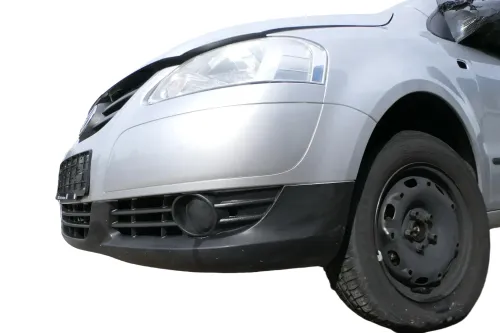 VW Fox 5Z Stoßstange vorne Stoßfänger silber LA7W mit Grill (177672)