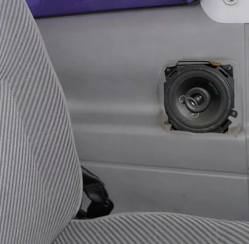 VW T4 Verkleidung Abdeckung Seite hinten links grau Multivan Klappe -ohneGurt (177950)