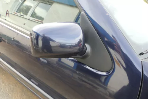 VW Polo 6N mechanisch manuell Spiegel Außenspiegel rechts blau LB5N