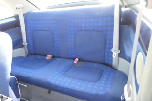 VW New Beetle 9C Sitz Sitze hinten Rückbank Rücksitzbank Lehne blau (178047)