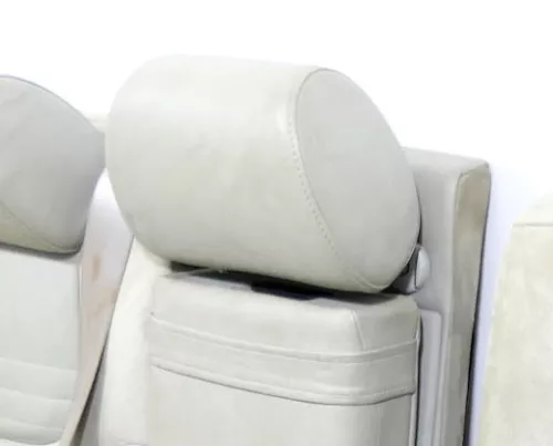 1x A4 B5 A6 4B Kopfstütze hinten Mitte Leder helles grau Perlnappa silber Sport (178345)