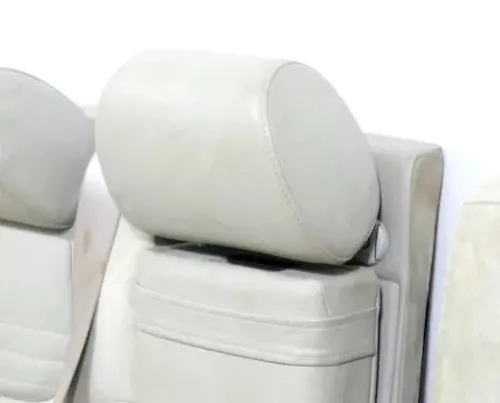 1x A4 B5 A6 4B Kopfstütze hinten Mitte Leder helles grau Perlnappa silber Sport (178345)