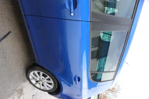Skoda Fabia 5J Limousine Tür hinten links blau LF5W - ohne Anbauteile (178612)