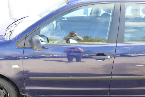 VW Polo 9N 9N3 Tür vorne links Fahrertür 4/5-Türer blau LB5N ohneAnbauteile (178647)