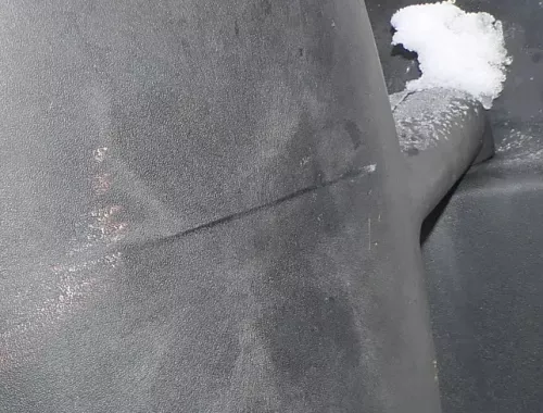 VW LT 35 2D manueller Spiegel Außenspiegel rechts Glas schwarz original  - Riß ! (179201)