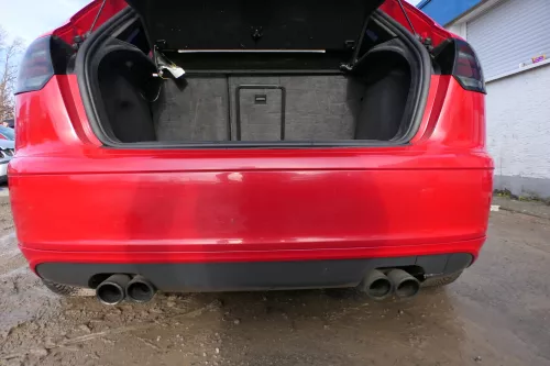 Audi A3 8P Stoßstange Stoßfänger hinten 4/5-Türer rot LY3J - Doppelrohr Sportbac (179494)