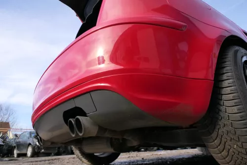 Audi A3 8P Stoßstange Stoßfänger hinten 4/5-Türer rot LY3J - Doppelrohr Sportbac (179494)
