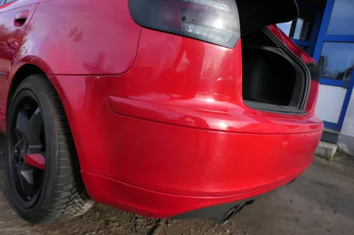 Audi A3 8P Stoßstange Stoßfänger hinten 4/5-Türer rot LY3J - Doppelrohr Sportbac (179494)