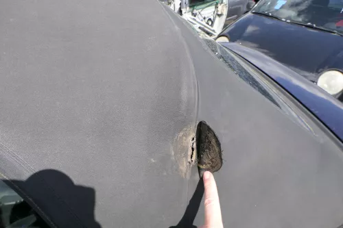 VW Golf 3 & 4 1E Cabrio Dach Scheibe Verdeck schwarz elektrisch - Mängel (180254)