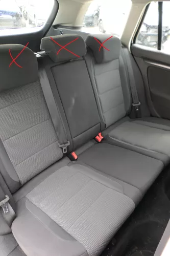 Golf 6 5K Kombi Sitze hinten Rückbank Rücksitzbank 3 Punkt Gurt Lehne OHNE-Kopfs