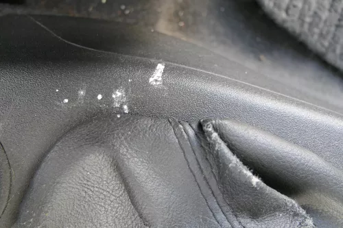 VW Lupo Polo 6N2 Schaltknauf Schaltsack Schaltung Schaltknüppel schwarz Leder (180906)