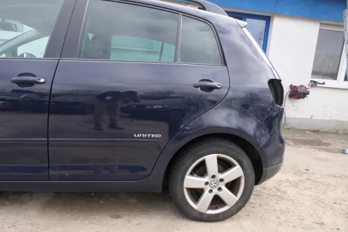 VW Golf Plus 5M Tür hinten links blau LA5G - mit Rahmen (181135)