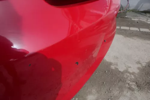 VW Fox 5Z Stoßstange hinten Stoßfänger rot LY3D Heckstoßstange (181817)