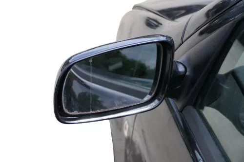 Skoda Fabia 6Y mechanischer Spiegel Außenspiegel links schwarz LF9R Glas