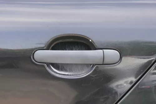 Skoda Fabia 6Y Limousine Schrägheck Tür hinten links schwarz LF9R (182299)