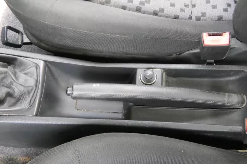 Skoda Fabia 6Y Handbremse Feststellbremse schwarz Leder 6Y0711461D 34E (182308)